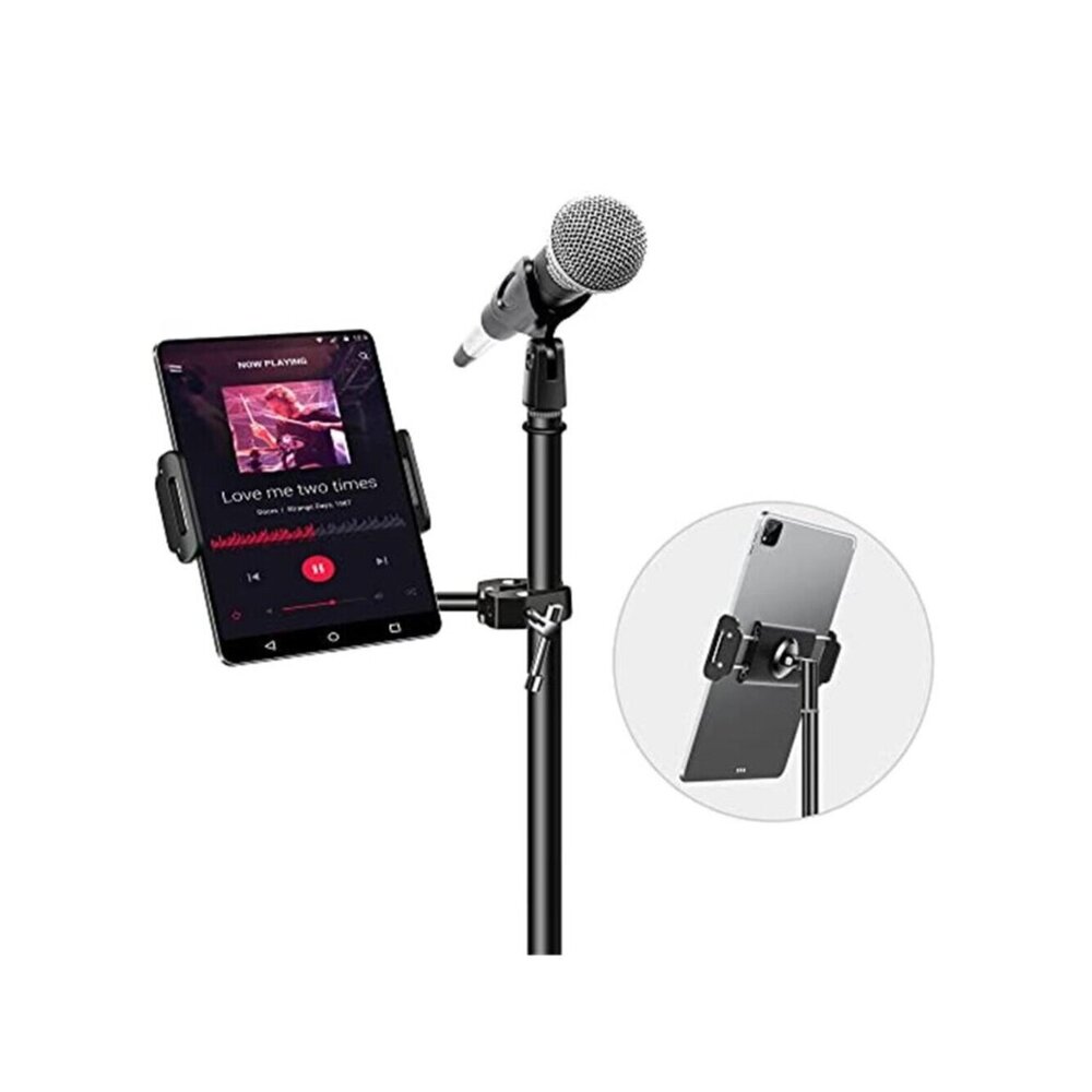Sturdy Aluminum iPad Mic Stand Mount 4.7-13 inch